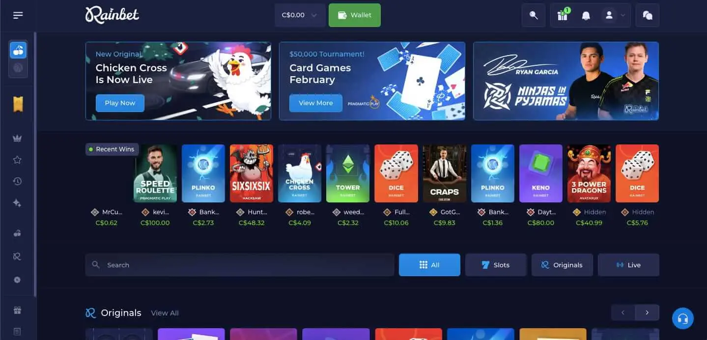 Rainbet Home Screenshot (1)