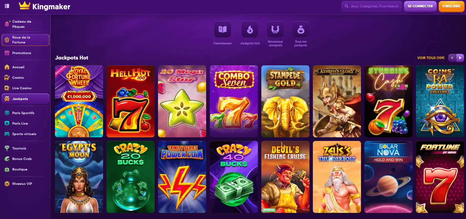 Kingmaker Jackpots