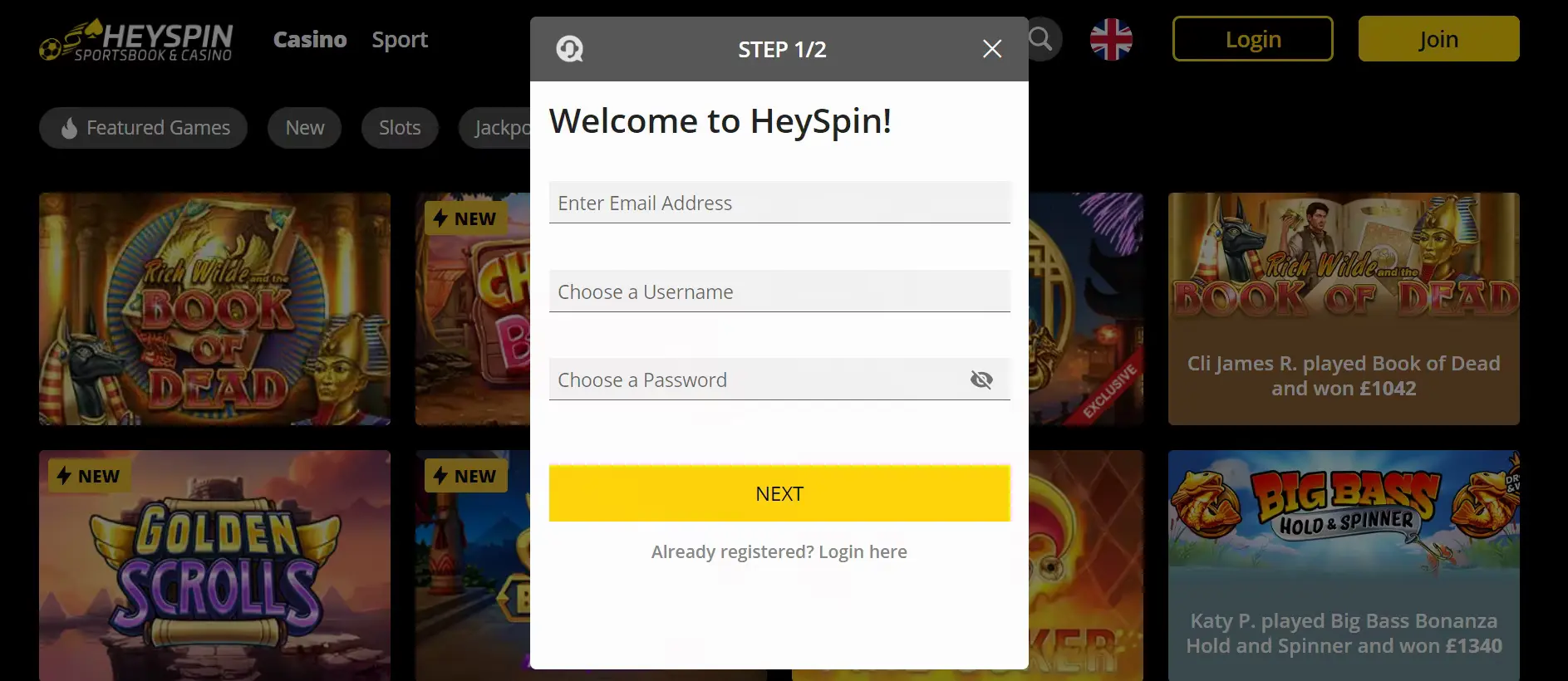 heyspin login.png