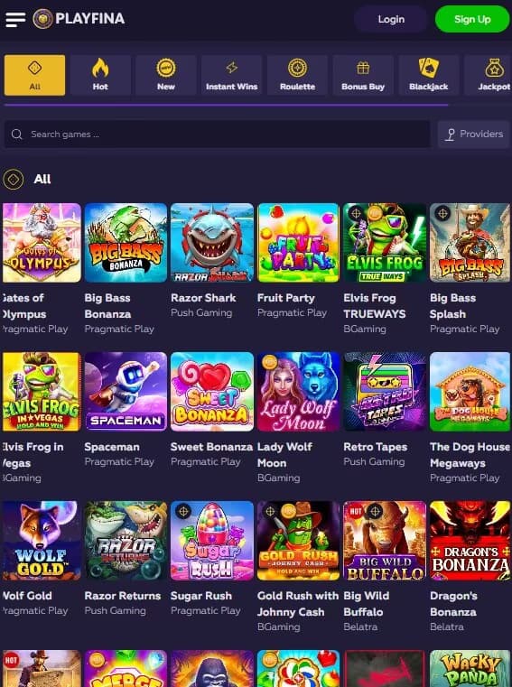 Playfina Casino games lobby.jpg