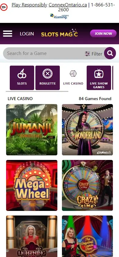 SlotsMagic Casino Ontario online live dealer games.jpg
