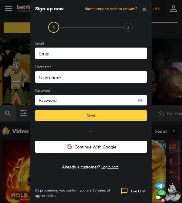 How to - Betobet sign up en-ae