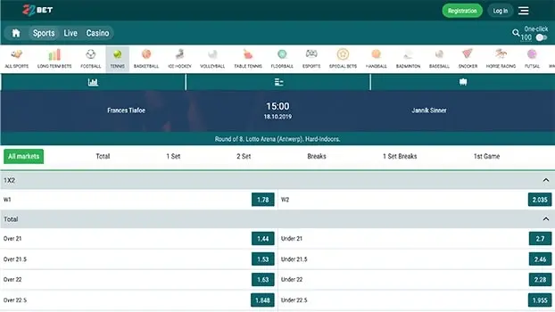 22bet Tennis