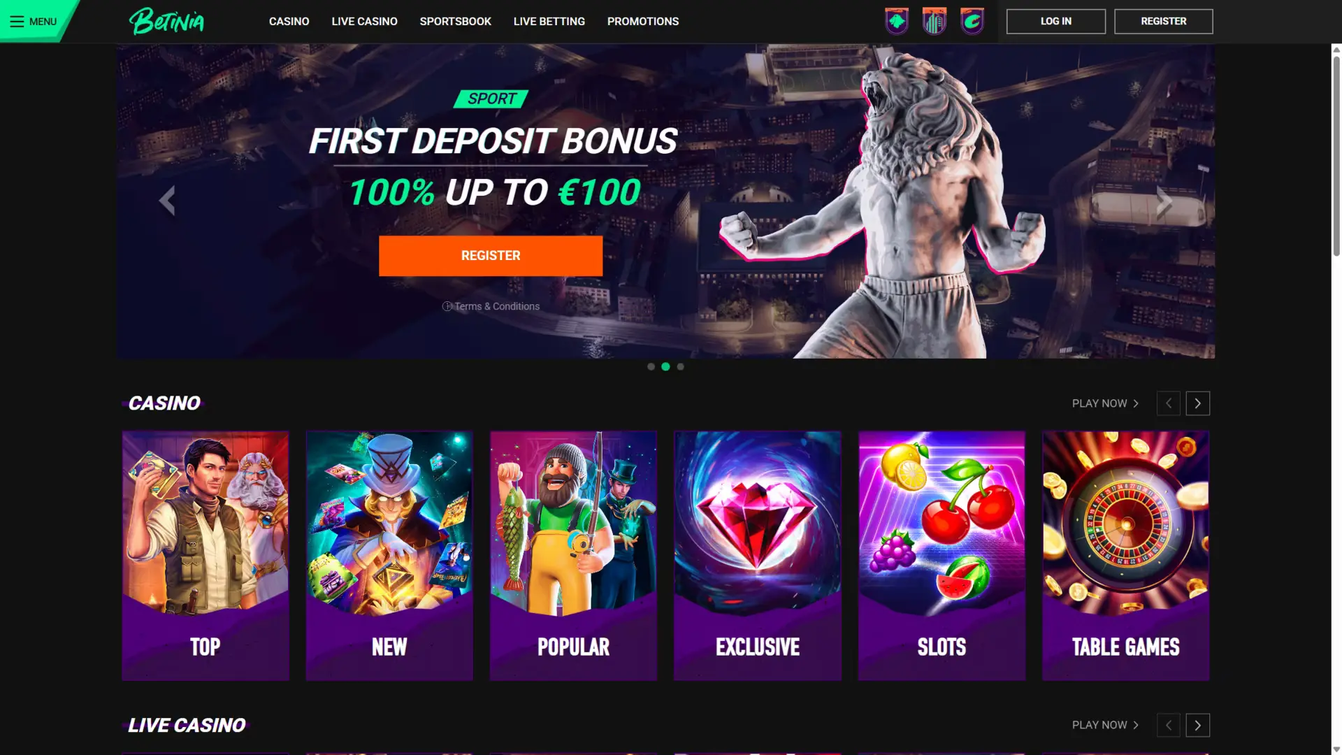 Betinia app
