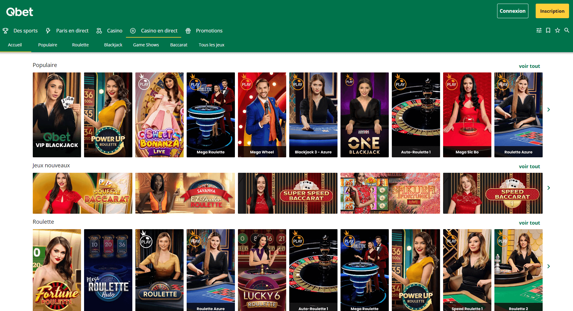 Qbet Live Games