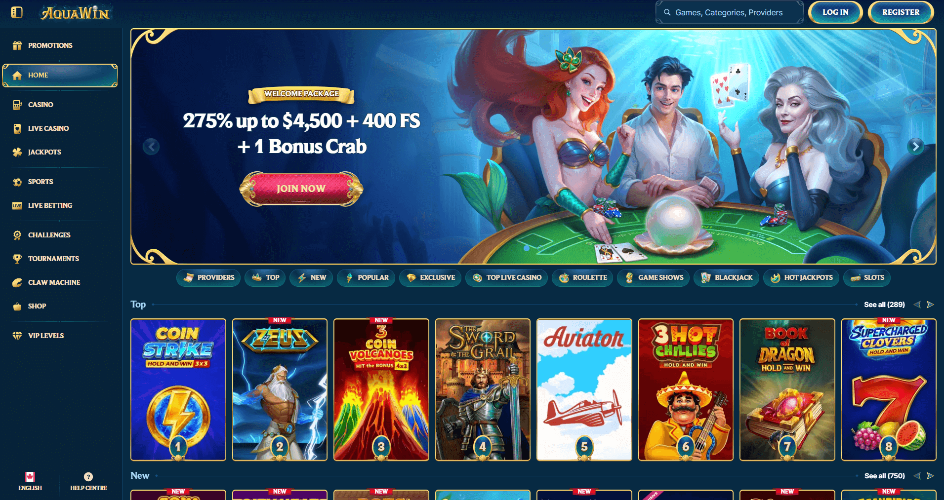 Aquawin home page