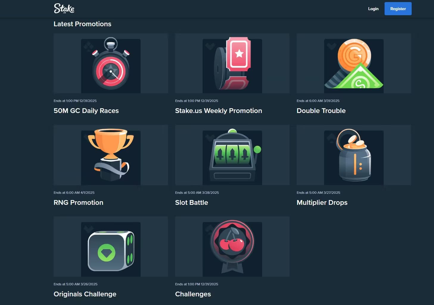 Stake.us promos 2025 overview.jpg