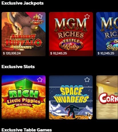 The image shows the game lobby for BetMGM Pennsylvania online casino.