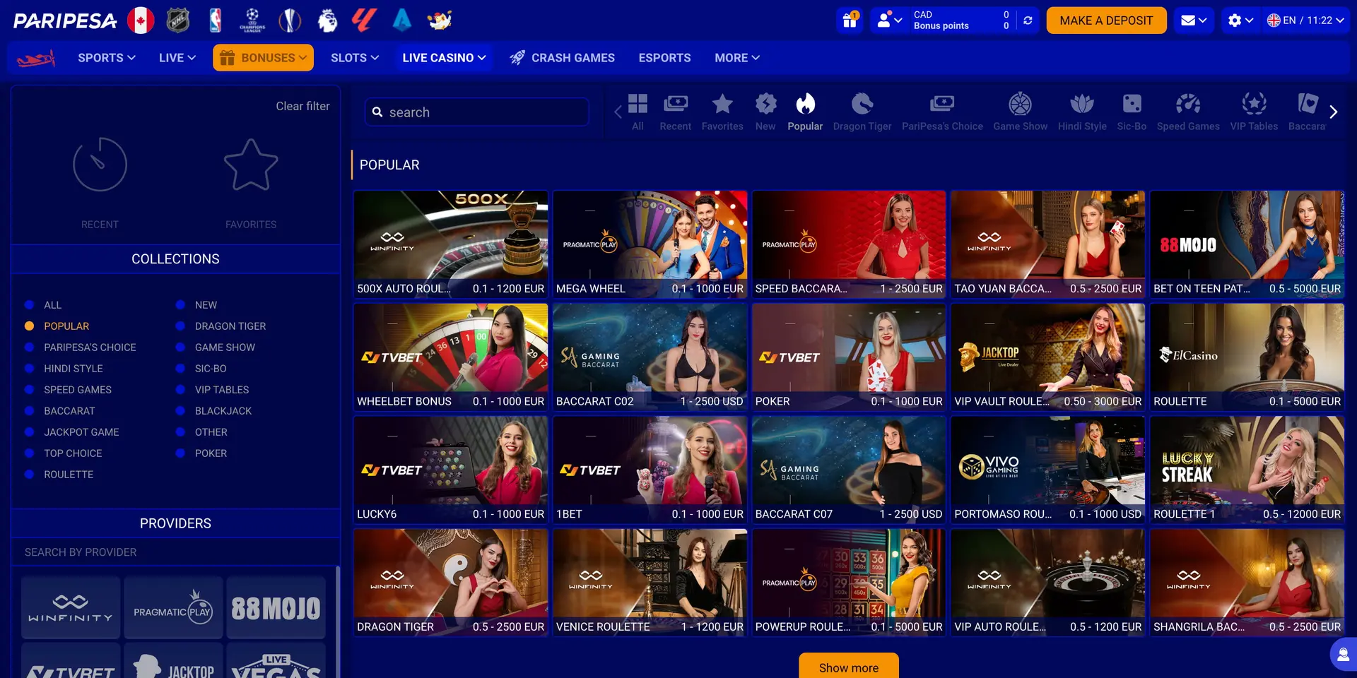 PariPesa popular games