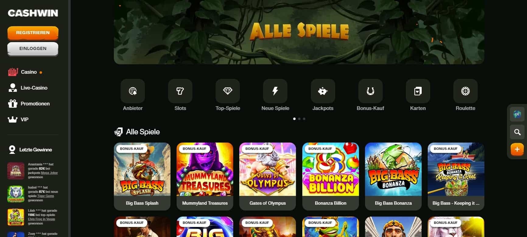Cashwin Spiele