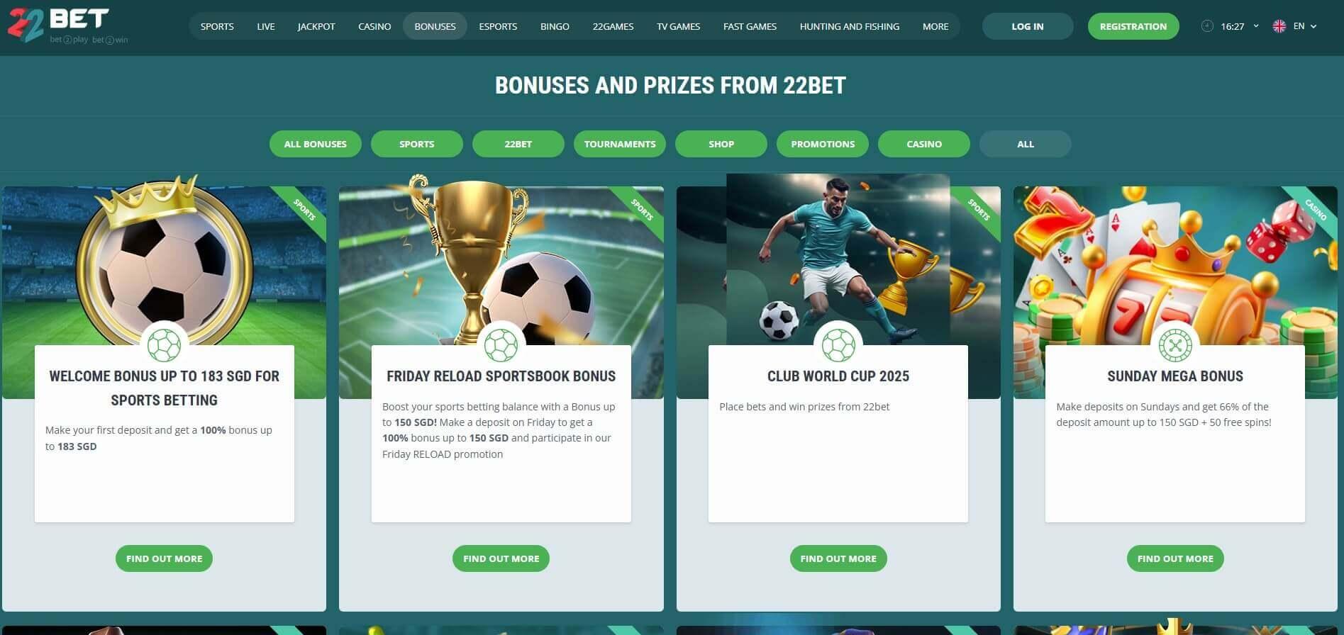 22bet Screenshoot 2