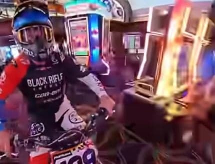 VIDEO: Travis Pastrana Races Through Vegas Casino Floor in Surprise Nitro Circus Pop-Up
