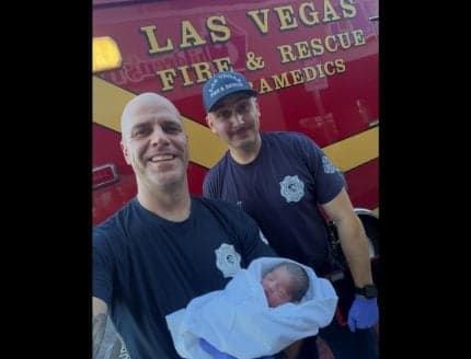 Vegas Flood Channel Becomes Emergency Delivery Room for Firefighters