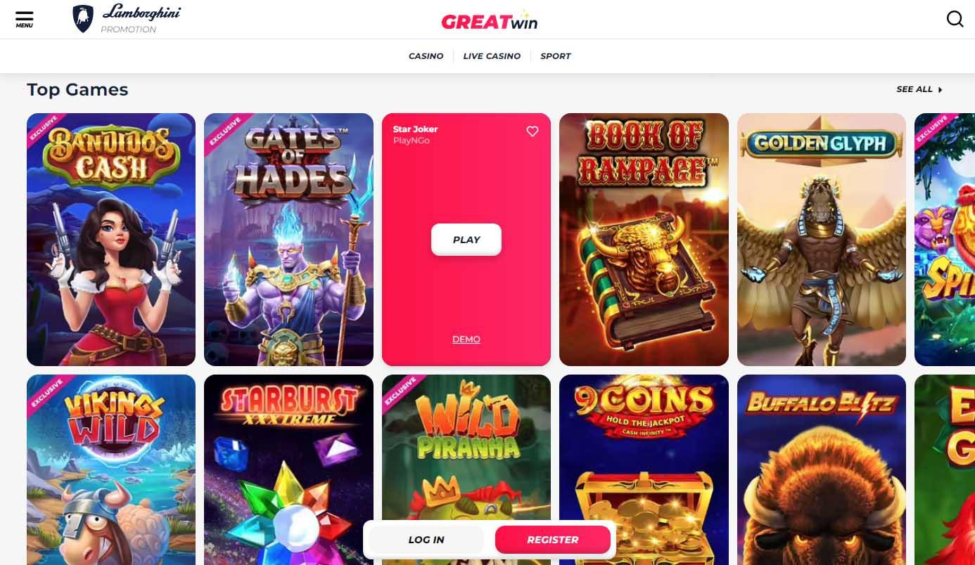 greatwin casino bez depozytu