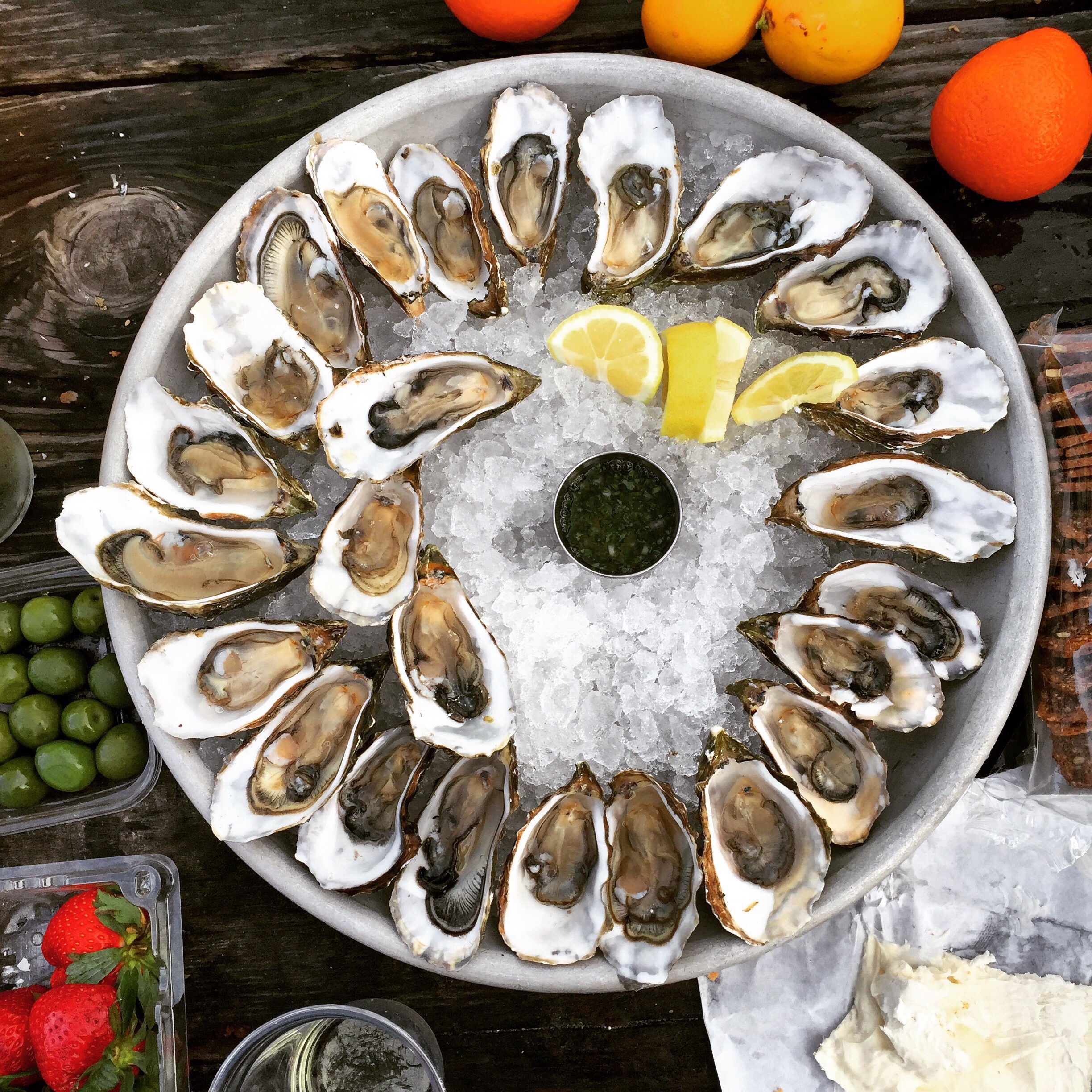 Oysters on ice.