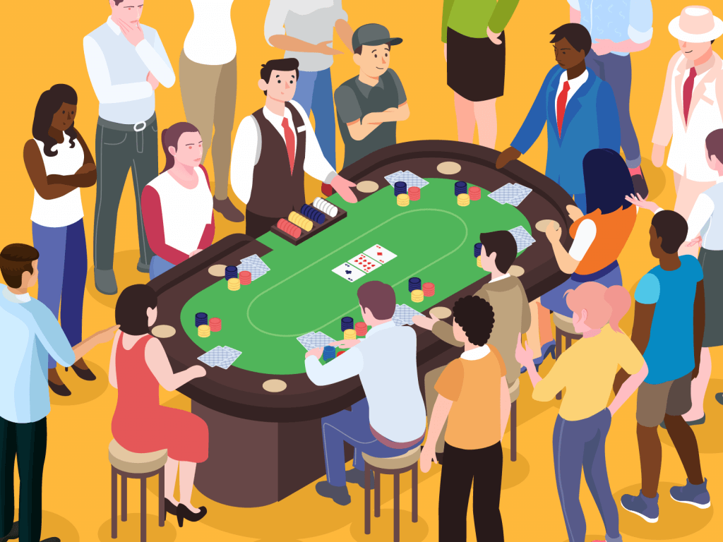 Group of people playing poker