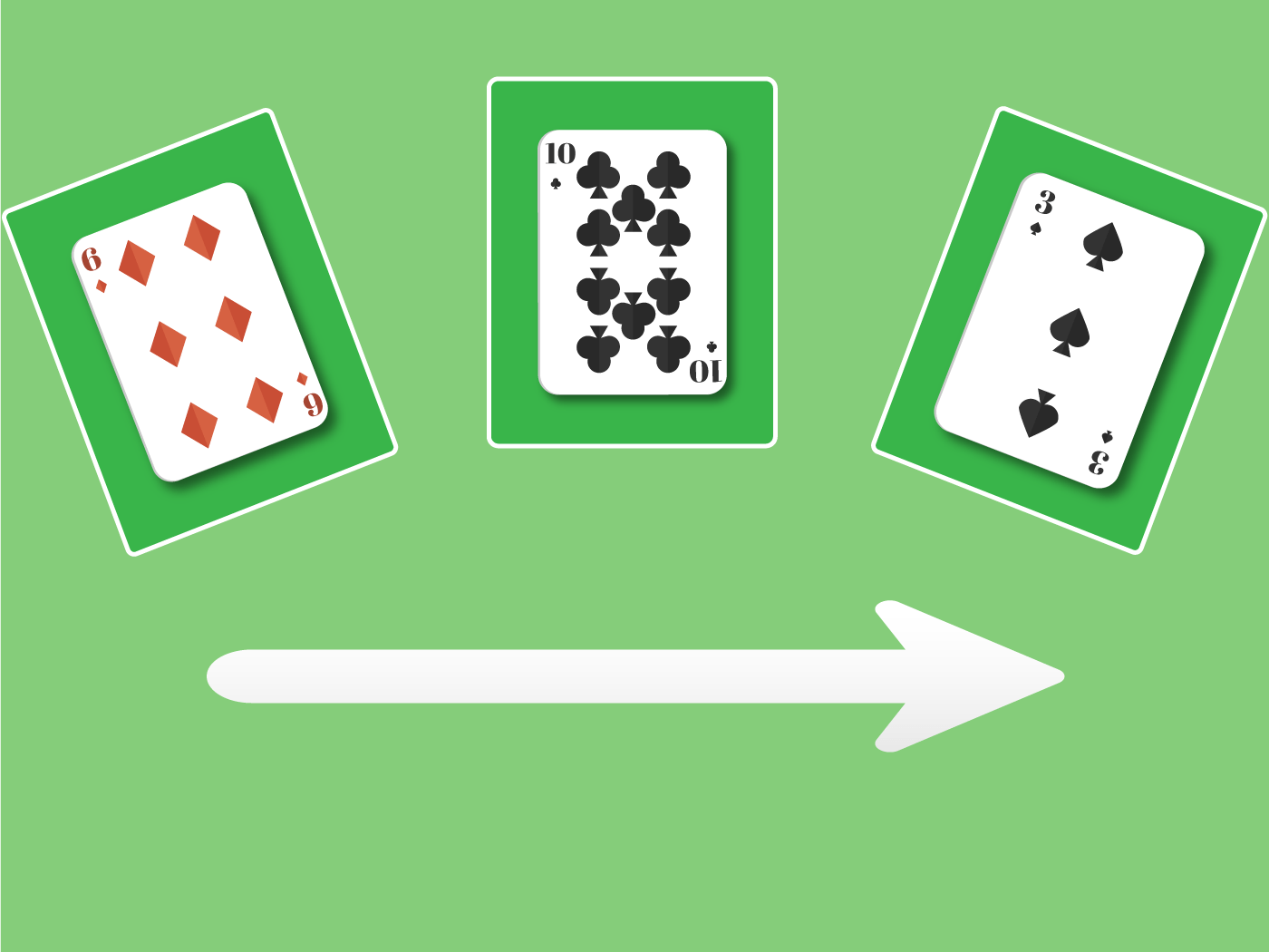 A face up card dealt to three players