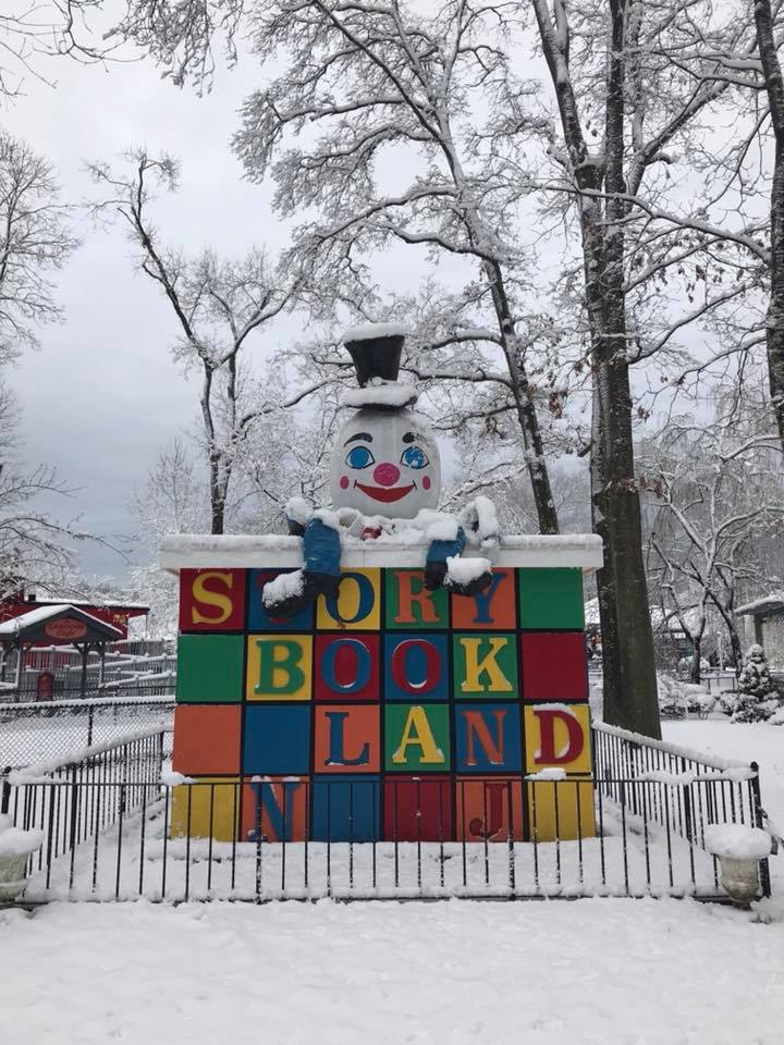 Storybook Land in the snow.