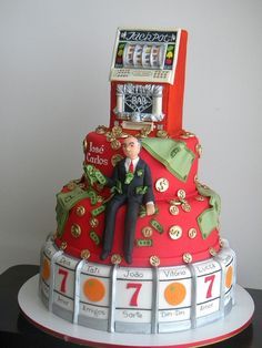 An image of a famous Jackpot Slots themed cake