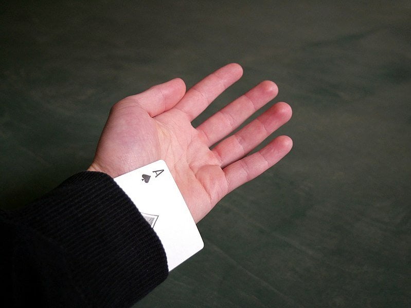 Card trick up sleeve