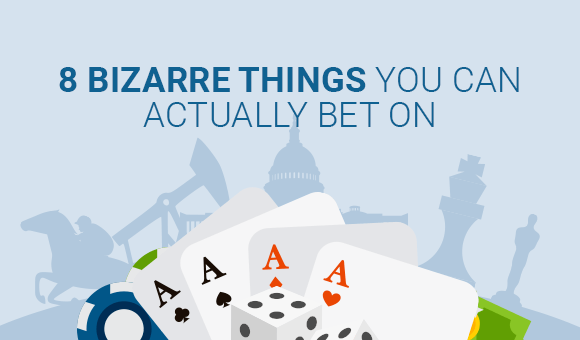 playing cards on blue background with title text 8 bizarre things you can actually bet on
