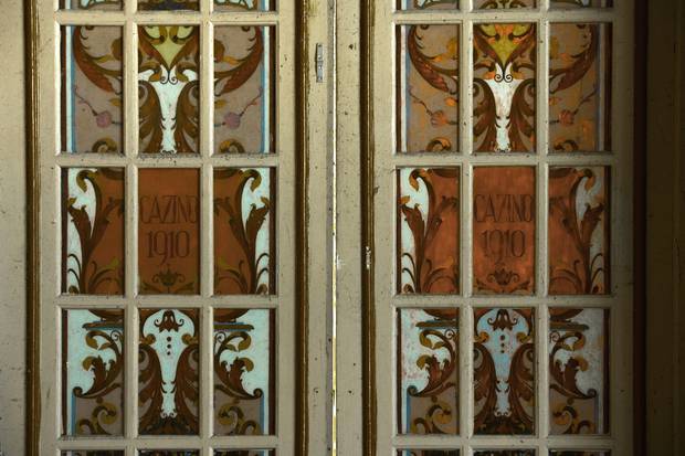 A reminder of the date the casino opened from an interior window of the casino