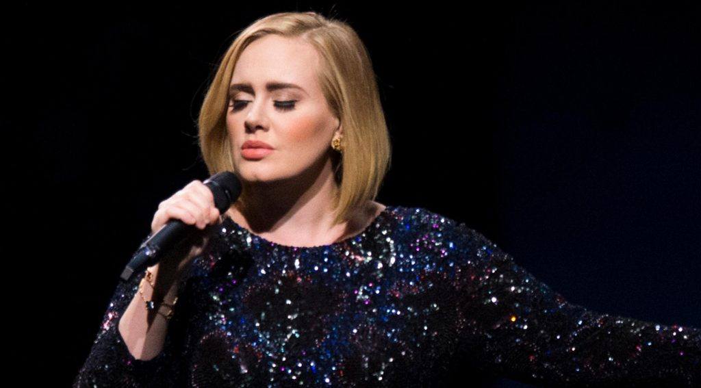 International star Adele performing at a show