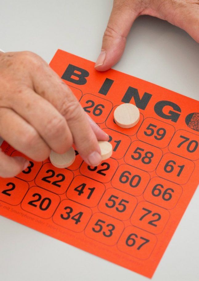 A typical example of a Bingo card