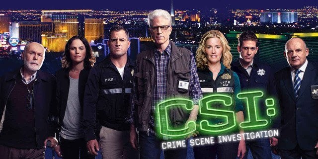 An image of the first ever crime drama TV show, CSI: Las Vegas