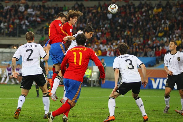 Carles Puyol scoring the winner in the semi-final of the 2010 World Cup
