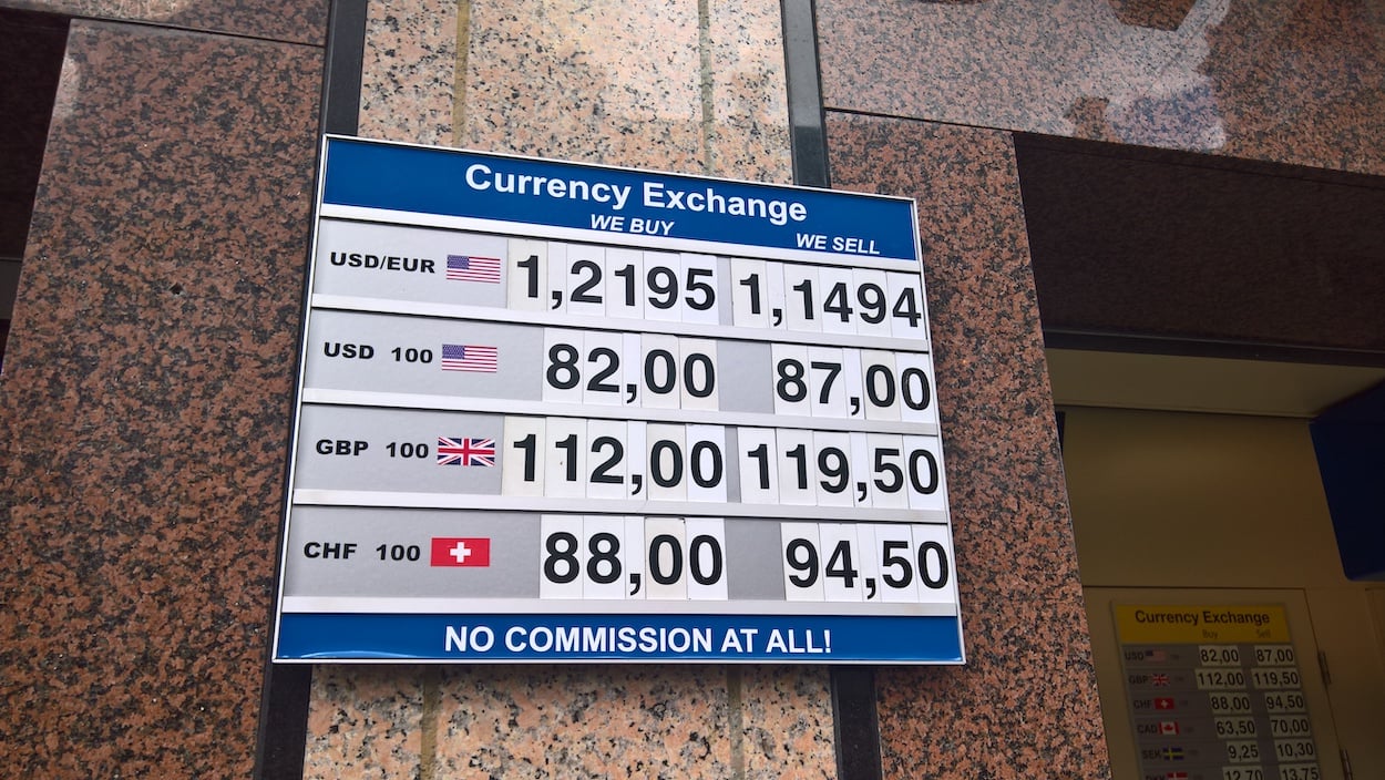 Exchange rate sign