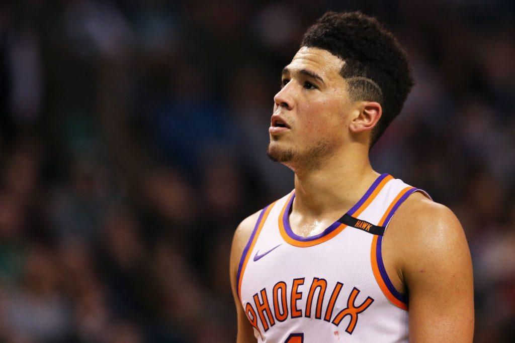 NBA young star Devin Booker, shooting guard for the Phoenix Suns