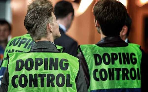 A photo of Doping Control staff at a live sporting event