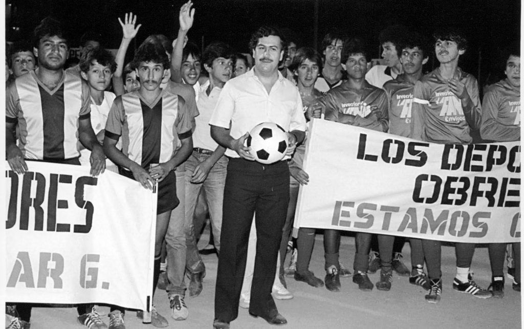 A photo of Pablo Escobar and his new football team