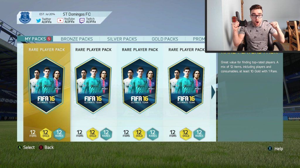 FIFA Ultimate Team packs offering in-game rewards