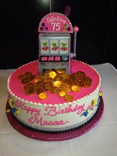 An image of a Fabulous 75 slots birthday cake