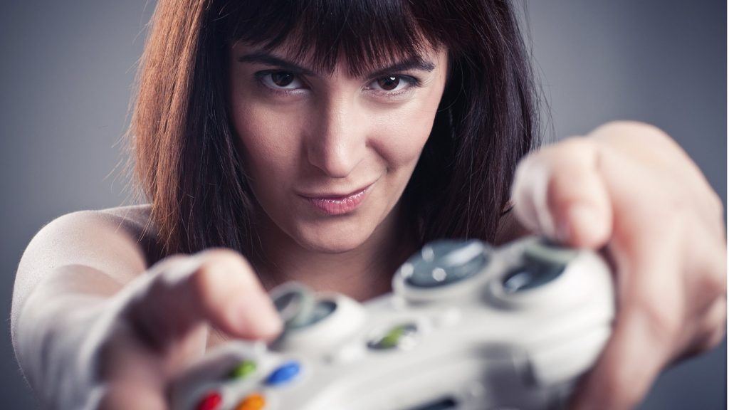 girl with gaming controller 