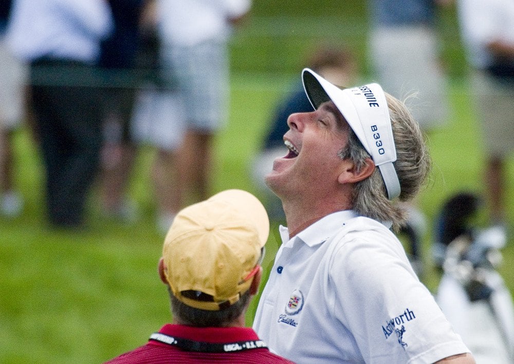 Fred Couples laughing at the US Open