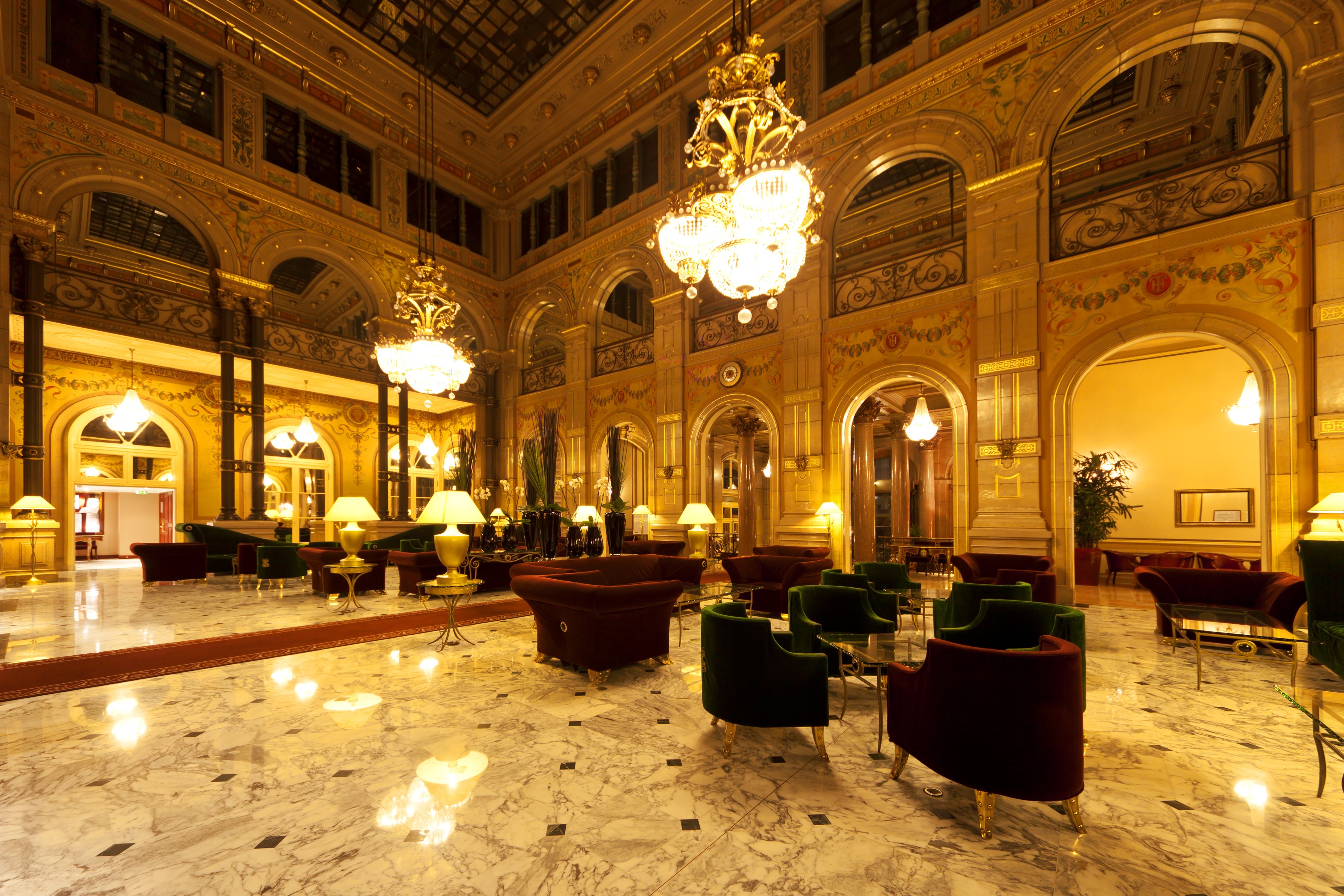 Luxury hotel lobby