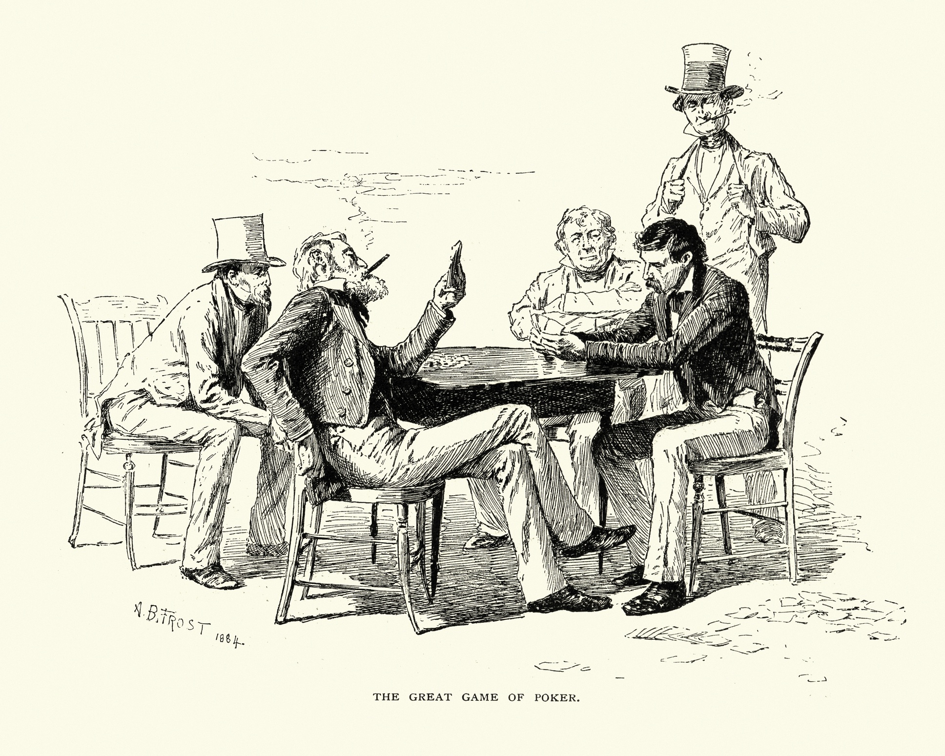 Poker game in the 19th Century.