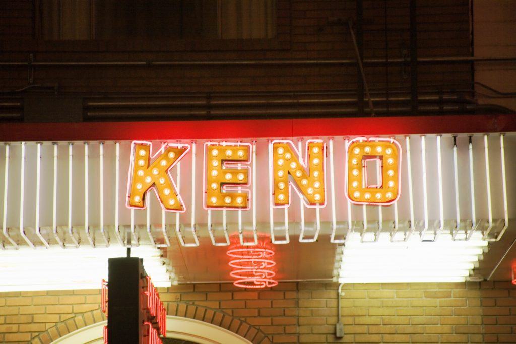 neon keno game sign