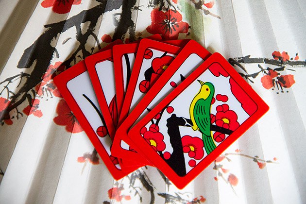 Some cards from a 'hwatu' deck, used in Go-Stop