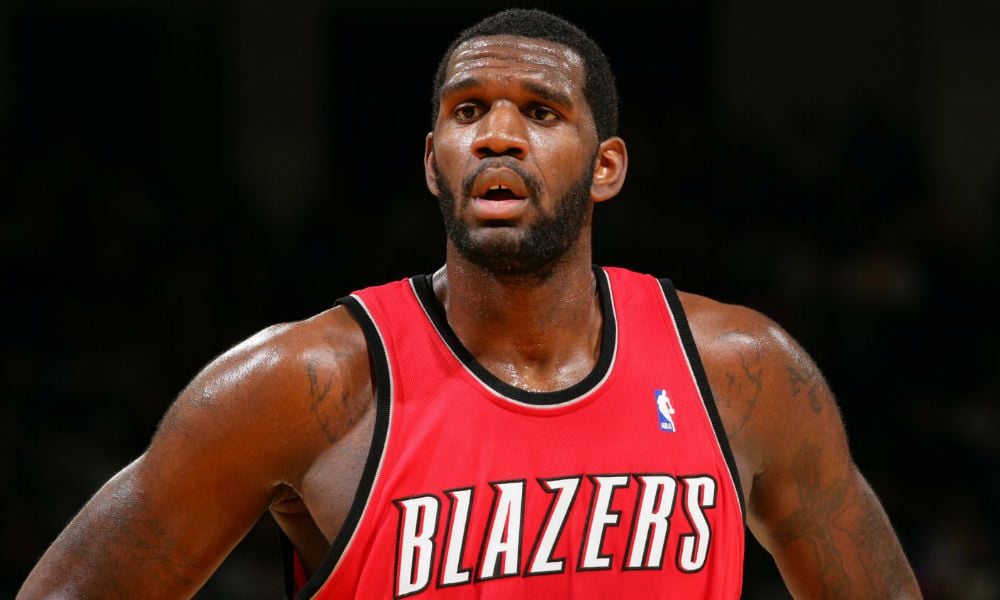 Greg Oden playing in the NBA for the Portland Trail Blazers