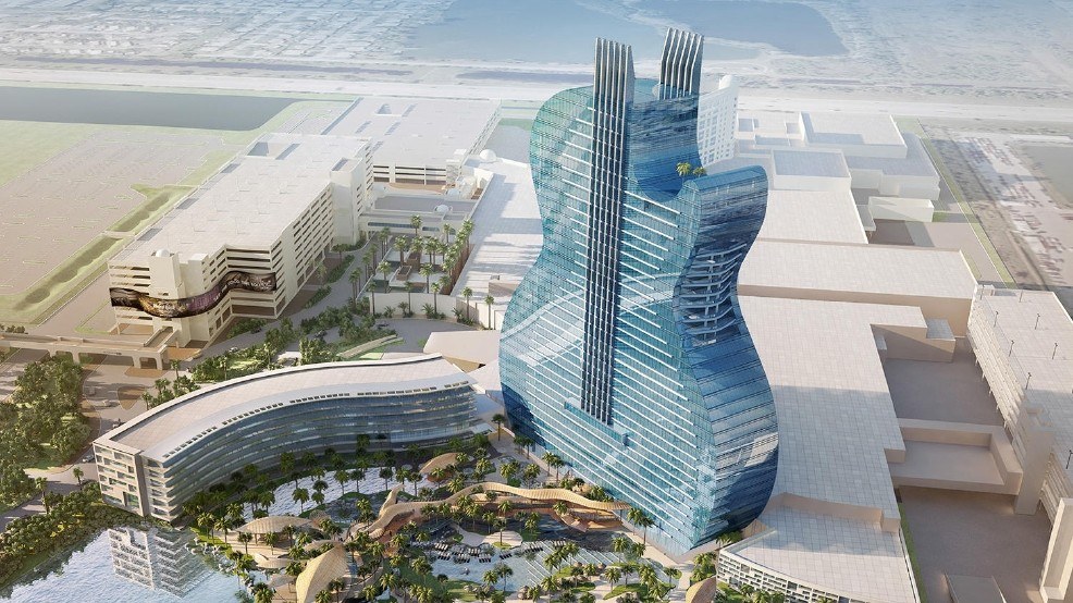 The plans to build a giant guitar building at Hard Rock Casino