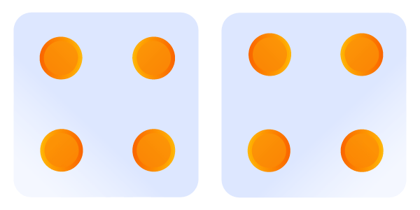 Hardways Dice Set for 4 and 4
