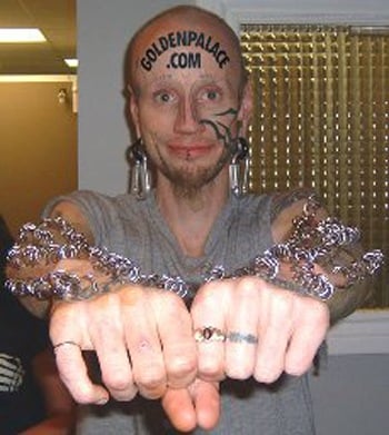 A face tattoo of a popular casino site