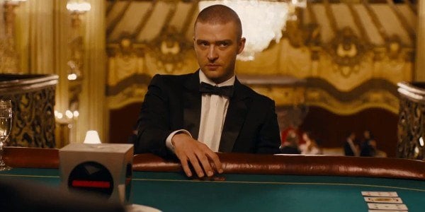 An image from a poker scene during the film In Time