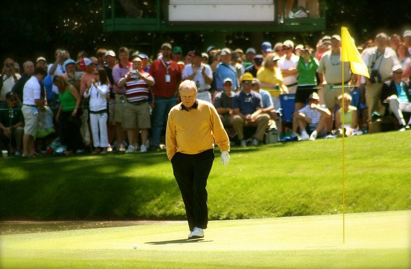 Jack Nicklaus on the golf course at The Masters