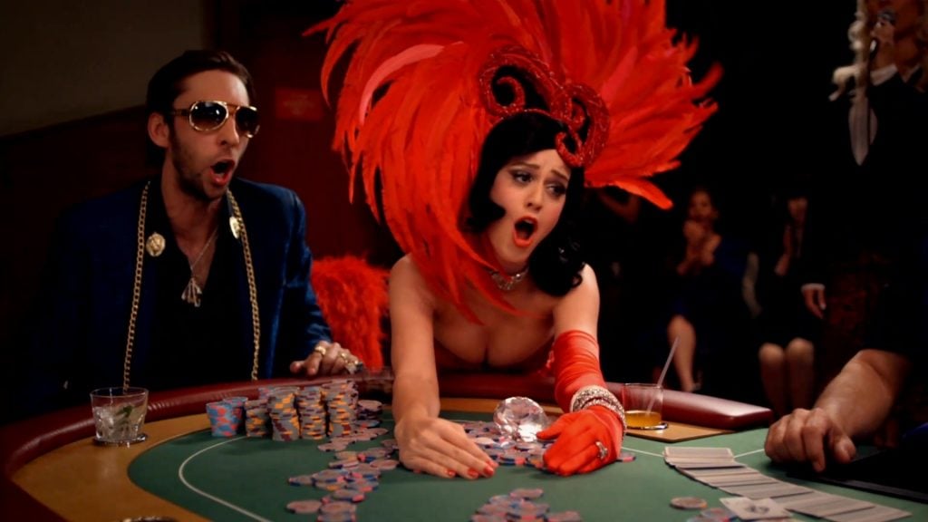 Katy Perry and Joel David Moore in the 'Waking Up in Vegas' music video