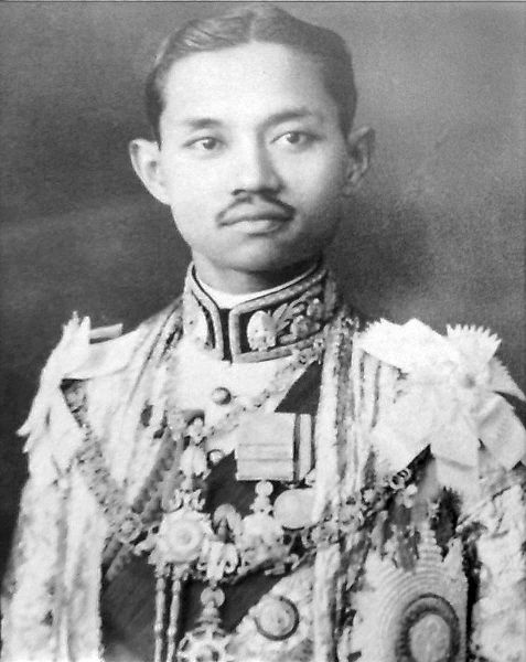 black and white photo of Thai king Rama VII